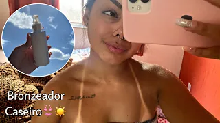 Marquinha com bronzeador caseiro👙☀️ #marquinha #bronze