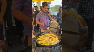 Hyderabad Most Unique Brinjal Bhajji Making | Indian Street Food
