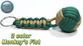 2 color Monkey's Fist Paracord Knot Paracord Key fob Pendant Fast and Easy to Make