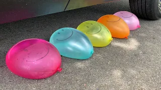 Experiment Car vs Water Balloons in SLOW MOTION | Crushing Crunchy & Soft Things by Car | Test Ex