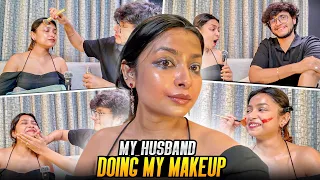 My Husband did my Make-up *chaos101* 😭🤣