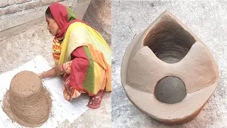 How to make mud clay oven for outdoor cooking || মাটির চুলা তৈরি করার সহজ পদ্ধতি#Part-20