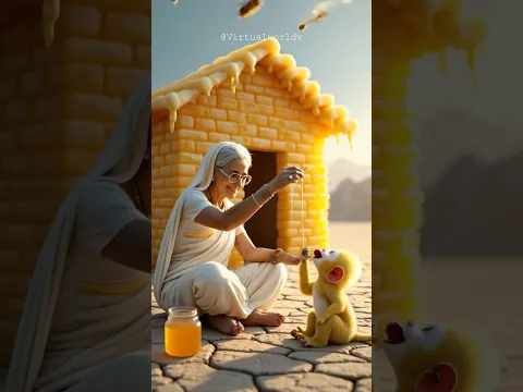 Grandma and monkey built a honey house 🐝🍯 winged enemies destroyed it 😭 #ai #grandmother #house