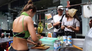 A Day Hard Working of Puy Roti Lady - Thai Street Food