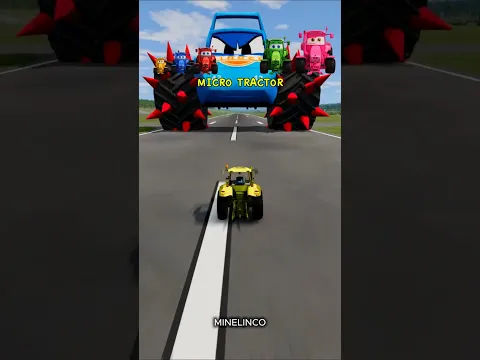 BIG & SMALL TRACTOR VS CRAZY MC QUEEN #beamngdrive #bigsmall #viral