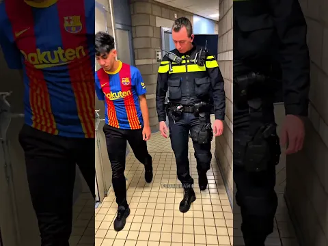 Barcelona Fan VS Police || #footballshorts #shorts #ronaldo