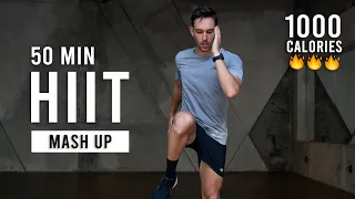 50 Min Fat Burning HIIT Workout | Burn 1000 Calories (Full Body, At Home)