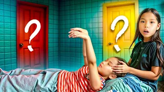 КРАСНАЯ ДВЕРЬ, ЖЕЛТАЯ ДВЕРЬ ОЙЫНЫ😨😱/ КӘУСАР ТАЛЫП ҚАЛДЫ😳