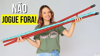 OLHA O QUE EU FIZ COM CABOS DE VASSOURAS!! FICOU INCRÍVEL!! VEM CONFERIR! DO LIXO AO LUXO!
