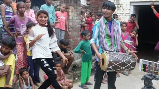 देहाती गाना सुनकर पूरा गांव उमड़ गया लड़की भी नाचने लगी देख कर बहुत मजा आएगा| Bhura dholak |farmani