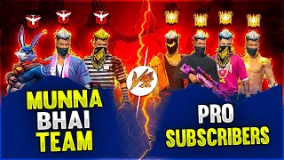 Pro Subscriber Team Vs Munna Bhai Team - OP Gameplay - Funny Commentary- Free Fire Telugu - MBG ARMY