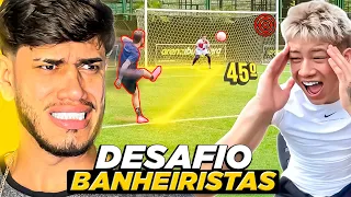 DESAFIO DOS ÂNGULOS!! (EMOCIONANTE ATÉ O FINAL) *TEVE MUITO GOLAÇO* - REACT BANHEIRISTAS