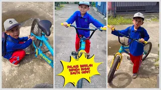 Pulang sekolah Agra dorong sepeda rusak full video #217🥰