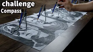 CHALLENGE | Use Compass To Draw Many Drawings On One Sheet Of Paper