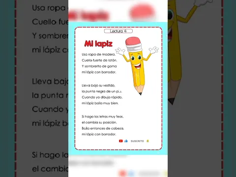 LECTURA CORTA CON RIMA PARA PRACTICAR LA LECTURA CON LOS PEQUEÑOS DE LA CASA/ SUSCRIBETE 💞