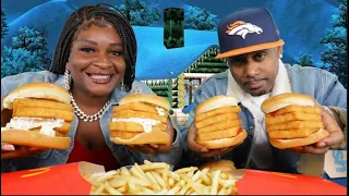 DOUBLE QUADRUPLE FILET O FISH CHALLENGE BY @YummyBitesTV SHE WAS FALSIFYING DR*G TEST