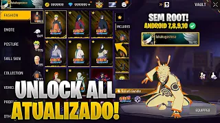 (UNLOCK X SKINS 😱) COMO LIBERAR TODAS AS SKINS DO FREE FIRE GRÁTIS! UNLOCK ALL ANDROID SEM ROOT