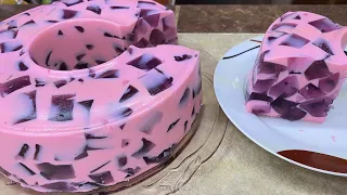 GELATINA DOS INGREDIENTES CREMOSA DE UVA 🍇 Y FRESA 🍓