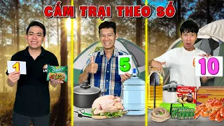24h Cắm Trại Theo Số Từ 1-10 | Cắm Trại Mua 1 vs 10 Món Đồ Ăn