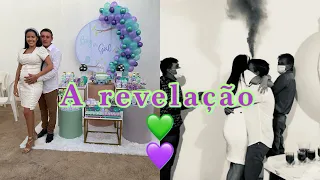CHÁ REVELAÇÃO 💚💜 | REVELEI O NOME EM FORMA DE HOMENAGEM