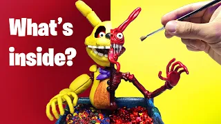 What's inside Into the pit Bonnie? Cross section | FNAF clay art