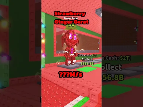 How Long Will A Strawberry Ginger Gerat Survive In A Public #roblox #stealabrainrot