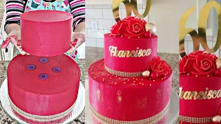 Como Montar Un Pastel De 2 Pisos + Relleno Fresas Crema En Chantilly Color Rojo | Tres Leches