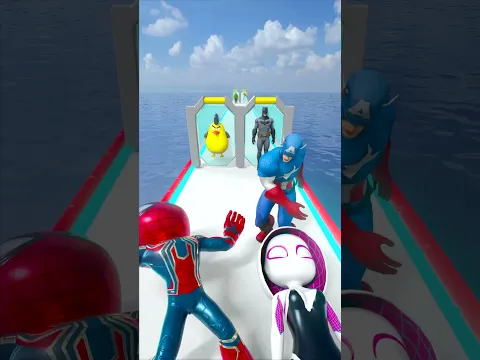 GTA V Romantic Kiss Run With RED Spidey and Spider Gwen #gta