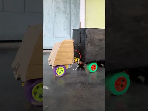 Home Made cartboart dc motor car truck car #shorts