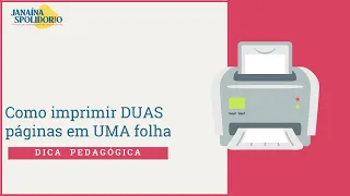Como imprimir DUAS PÁGINAS em UMA FOLHA