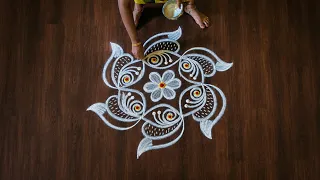 Simple and easy rangoli kolam designs 🌺 @Suryadailyrangolidesigns 