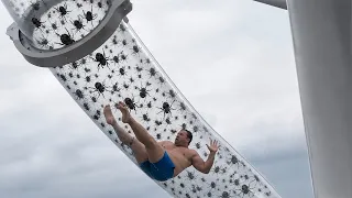 he went down on a BANNED WATER SLIDE..