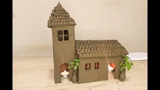 How To Make Beautiful Mini House With Clay Step By Step Tutorial | Mitti Ka Ghar Banane Ka Tarika