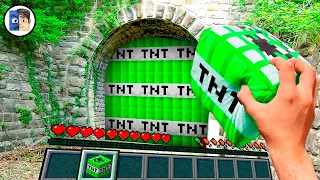 Minecraft in Real Life POV MOVIE - EMERALD TNT PORTAL 💚 Realistic Texture Pack RTX ON