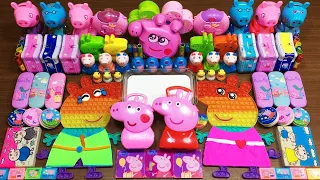 PEPPA PIG SLIME & RAINBOW ! SATISFYING CLAY & MAKEUP ! Mixing Random Things into Glossy Slime #932