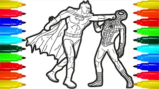 Batman Spiderman Fight Superheroes Coloring pages