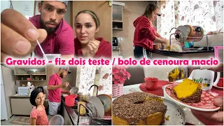 GRÁVIDA? FIZ DOIS TESTE DE GRAVIDEZ 🤰MÃE DE 5 ? ELE FEZ BOLO DE CENOURA MACIO E GOSTOSO