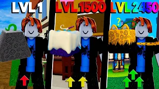 UPEI DO 1 AO 2550 NO BLOX FRUITS E A CADA 100 LEVEL A FRUTA EVOLUI! - ROBLOX ( FILME )
