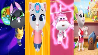 TALKING TOM GOLD RUN 2 VS Tom Hero Dash Super Wings Jett Run TOM bubble shooter Angela VS Becca