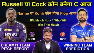 RCB vs KKR Dream11 Prediction | KKR vs RCB Dream11 Prediction | Dream11 Team Of Today Match #Dream11