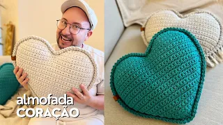 ALMOFADA CORAÇÃO em Crochê com a técnica  RAGDOLL -Você vai se apaixonar!! @MarceloNunesCroche