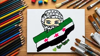 رسم سهل | علم سوريا رسم | رسومات معبره | كيفية رسم قلب سهل | سوريا | رسم 🎨 |easy drawing