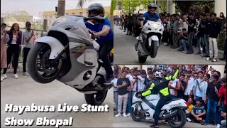 Imran Stunt Rider live Hayabusa Stunt Show Bhopal #hayabusa #show #superbike #sports #wheelie