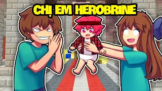 HACHI 24 GIỜ SỐNG CÙNG CHI EM NHÀ HEROBRINE TRONG MINECRAFT*HACHI CHỊ EM NHÀ HEROBRINE*