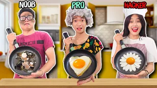 Thử Thách Nấu Ăn VỤNG VỀ vs Giỏi vs Siêu Giỏi - Nấu Đồ Ăn Với Bà và Đầu Bếp