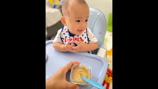 Bubur daging telor bebek sarapan adek Zayn