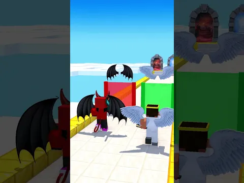 Destiny Run: Challenge with Herobrine vs JJ -Minecraft Shorts #Funnyanimation #fypシ