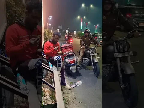 पुलिस वाले ने डिलीवरी बॉय का किया मदद 😲 #shortvideo #police #deliveryboy