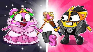 Pink VS Black Colors Challenge || Learn Colors for Kids+More Funny Cartoons