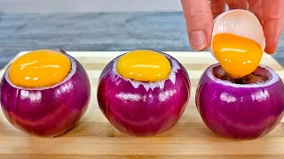 Fügen Sie einfach die Eier zu den Zwiebeln hinzu und das Ergebnis wird köstlich! Neues Rezept! #050